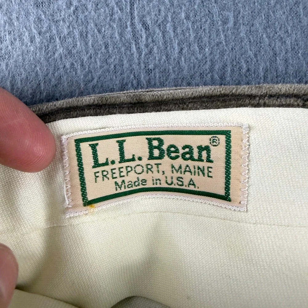 Vintage LL Bean Double Pleated Corduroy Pants Men's 33 (Fits 32x32) Brown Faded